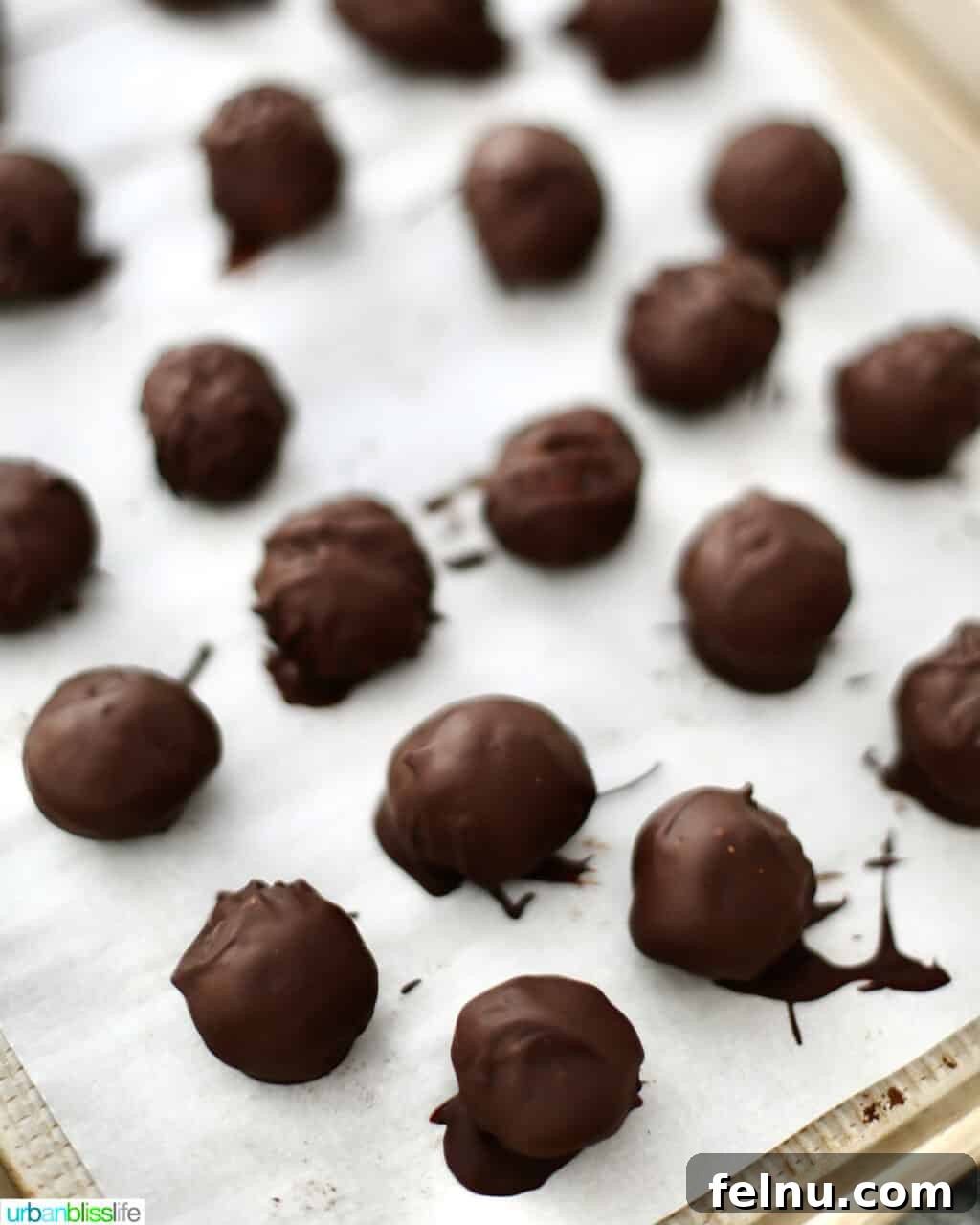 Chocolate-Coated Oreo Truffles on a Baking Sheet