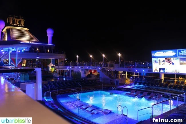 Anthem of the Seas Entertainment Extravaganza 2 Anthem of the Seas' vibrant Night Sky Bar setting the mood for evening entertainment.