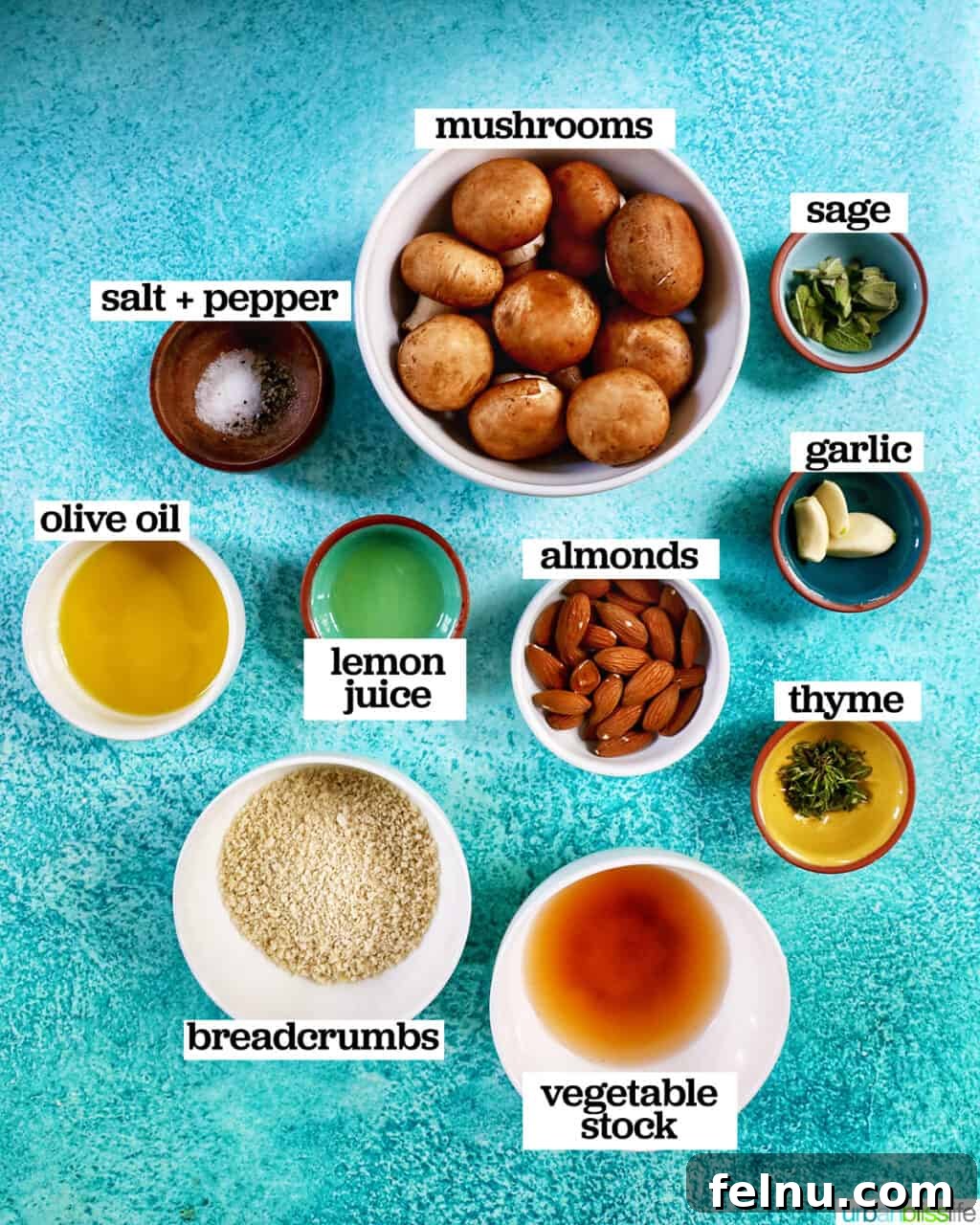 Vegan Delight: Savory Mushroom Caps 3 Ingredients for Vegan Stuffed Mushrooms