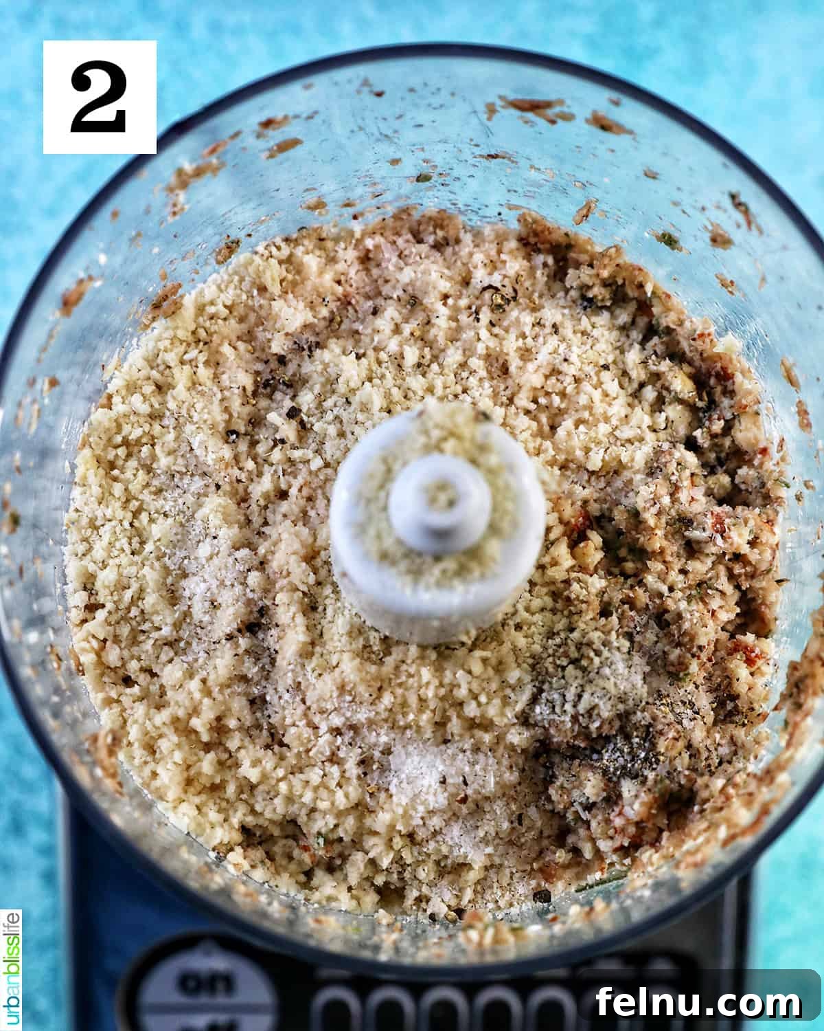 Vegan Delight: Savory Mushroom Caps 6 Vegan Stuffed Mushrooms filling blended in food processor
