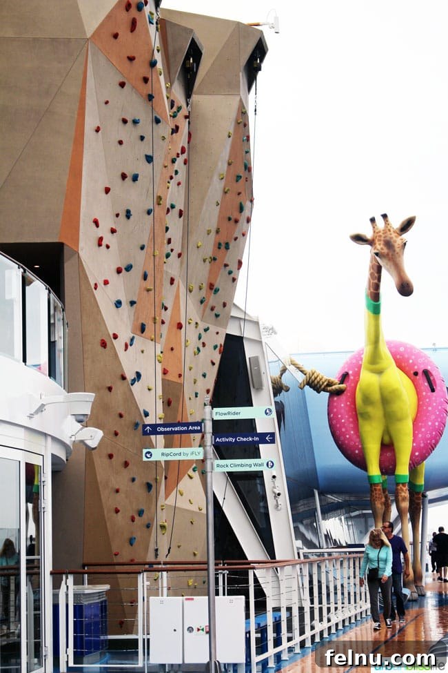 Family Fun Aboard Anthem of the Seas 15 Child rock climbing on Anthem of the Seas, supervised activity