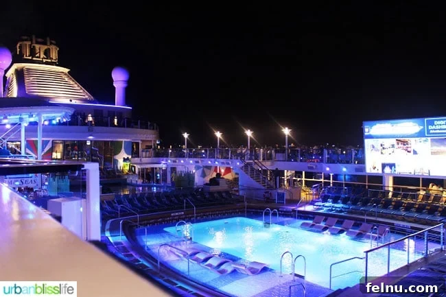 Family Fun Aboard Anthem of the Seas 20 Outdoor pool deck on Anthem of the Seas with loungers