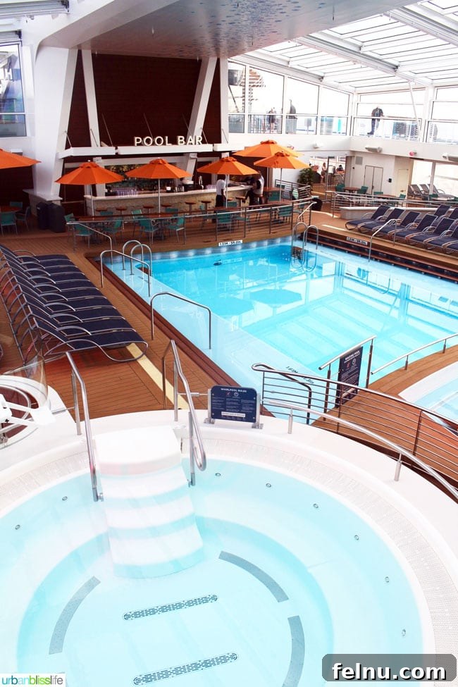 Family Fun Aboard Anthem of the Seas 21 Families enjoying the main pool on Anthem of the Seas