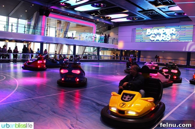 Family Fun Aboard Anthem of the Seas 6 Bumper cars in SeaPlex on Anthem of the Seas