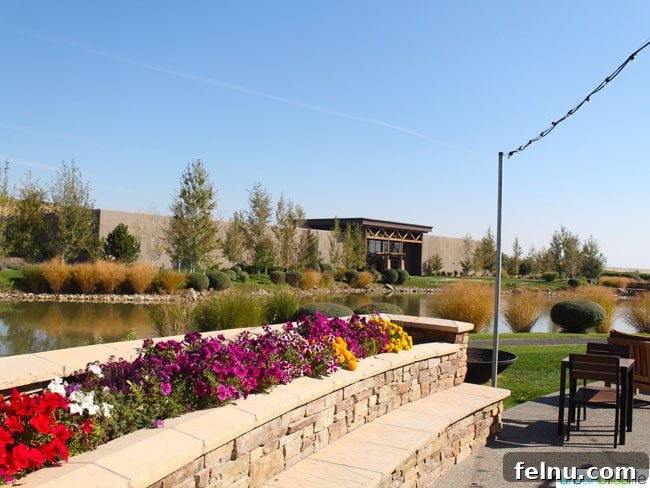 Waterbrook Winery: A Taste of Walla Walla 7 A serene water feature at Waterbrook Winery, adding to the peaceful ambiance.