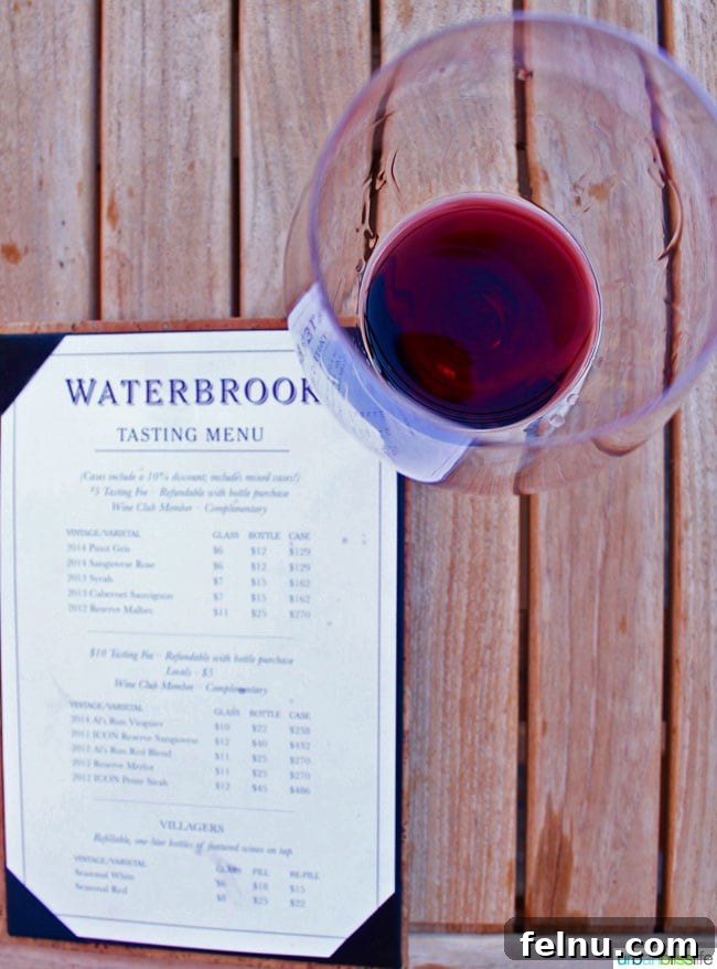 Waterbrook Winery: A Taste of Walla Walla 10 Waterbrook Winery Red Wine Menu
