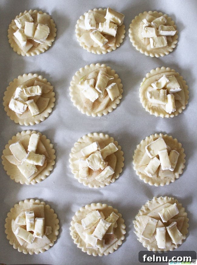 Brie and Pear Bites 6 Brie and Sliced Pears in Puff Pastry