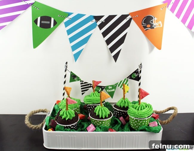 Game Day Celebration Printables 3 Football Flag Banner