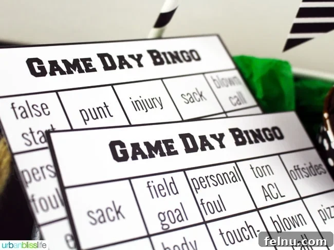 Game Day Celebration Printables 5 More Football Bingo Cards