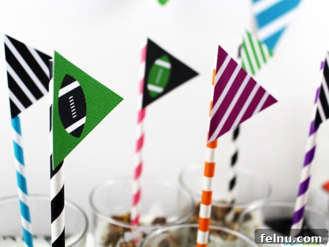 Game Day Celebration Printables 6 Football Food Flags and Mini Pennants