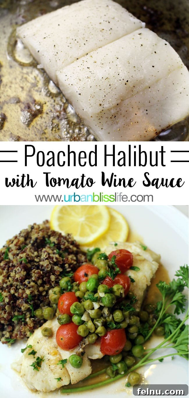 Wine-Poached Halibut: A Simple Seafood Delight 10 Get this simple halibut recipe on UrbanBlissLife.com