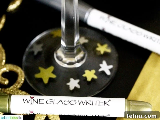 Elevate Your Oscar Party with Personalized Wine Glasses 7 Wine Glass Writer in use at an Oscar Party