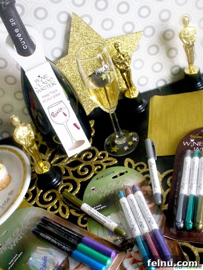 Red Carpet Sips: Personalizing Wine Glasses for Your Oscar Party 8 Wine Glass Writer Giveaway on UrbanBlissLife.com
