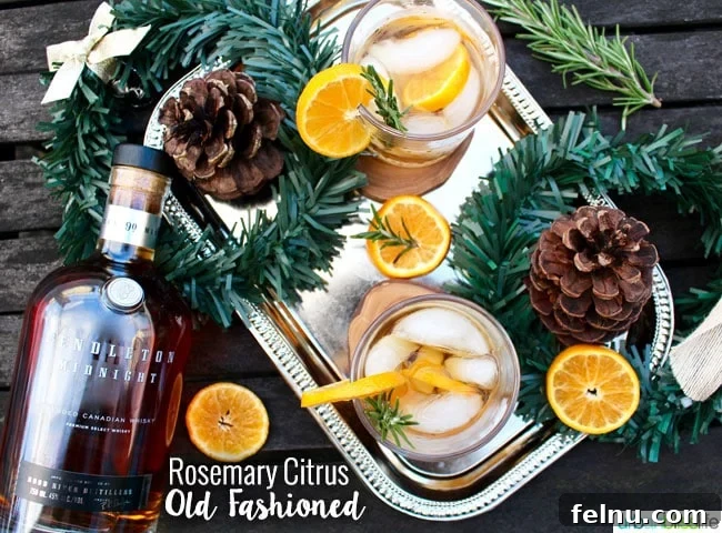 Bourbon Renaissance Cocktail 7 Rosemary Citrus Old Fashioned cocktail recipe on UrbanBlissLife.com