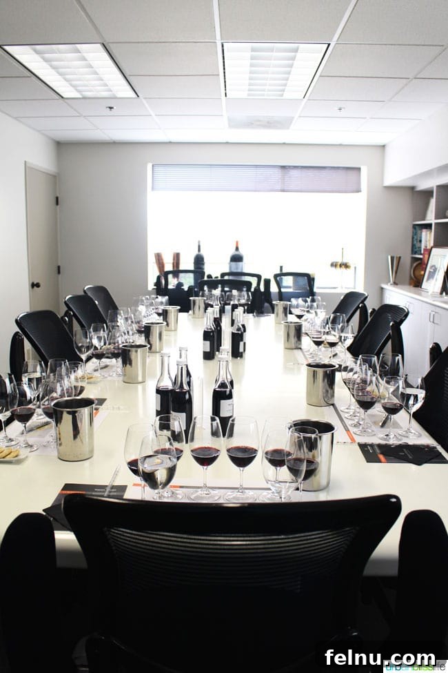 Rodney Strong Vineyards Your Sonoma Wine Escape 22 Wine blending room with various bottles and glasses set up for a session