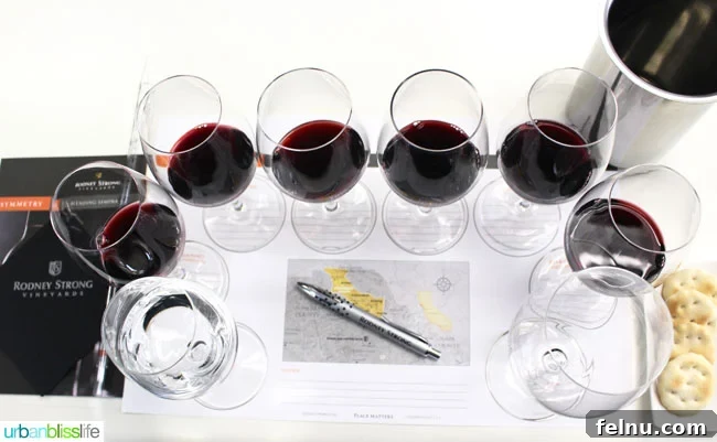 Rodney Strong Vineyards Your Sonoma Wine Escape 23 Close-up of wine being tasted during a blending session