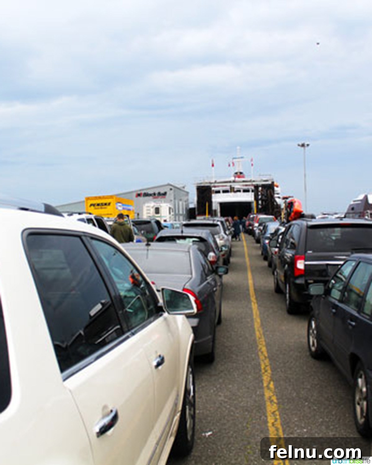 Vehicle Loading Process on the Ferry Cars on Port Angeles Ferry