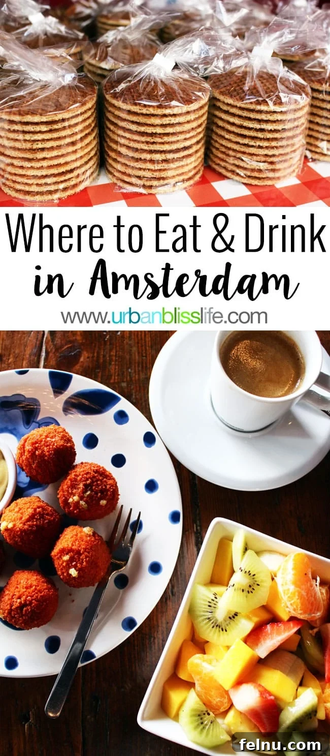 The Best Bites and Brews in Amsterdam 2 What to Eat and Drink in Amsterdam. Popular Dutch food, top restaurants, great outdoor markets. Read more on UrbanBlissLife.com