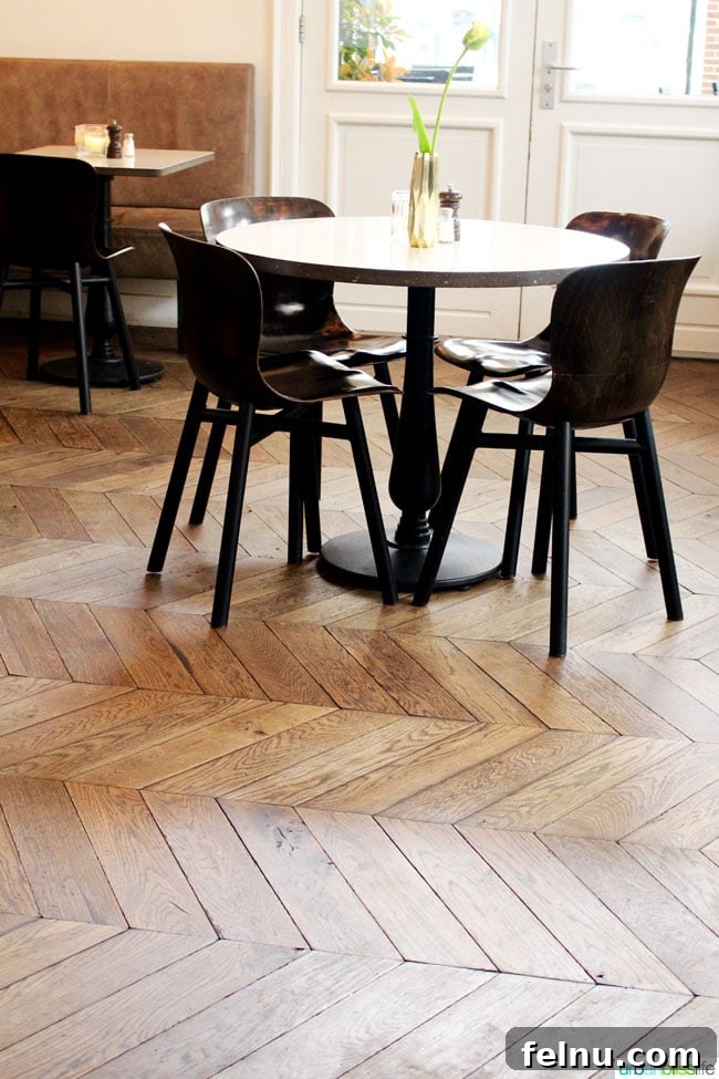 Unlock Your Perfect Amsterdam Stay 5 Detailed shot of the beautiful wood floors at Morgan & Mees hotel restaurant