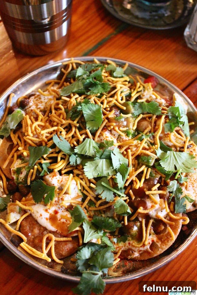 Bowl of delicious homemade Papri Chaat