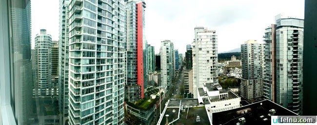 Coast Coal Harbor Hotel Your Ideal Vancouver BC Stay 4 Panoramic view of the Coast Coal Harbour Hotel and its downtown Vancouver surroundings