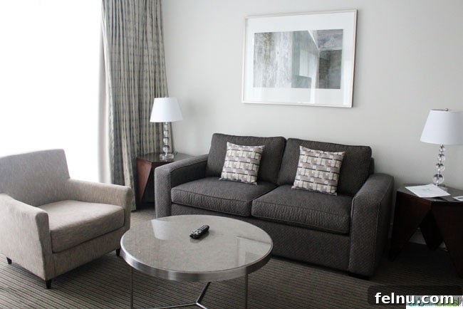 Coast Coal Harbor Hotel Your Ideal Vancouver BC Stay 6 King bed and sleeper sofa in a family suite at Coast Coal Harbour Hotel Vancouver
