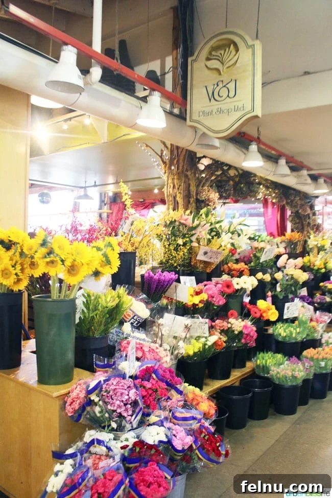 Uncover Granville Island: Vancouver's Vibrant Gem 8 flowers in granville island public market
