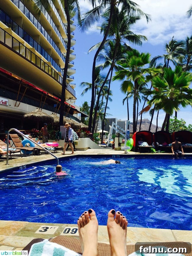 Outrigger Waikiki Beach Resort: Your Honolulu Home Away From Home 11 Another view of the beautiful pool at the Outrigger Waikiki Beach Resort.