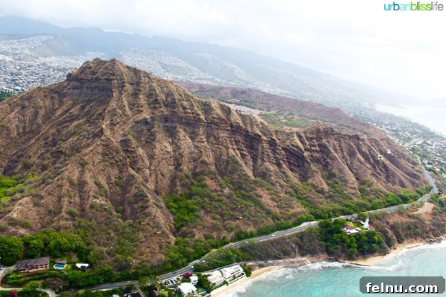 Oahu Helicopter Tour: Doors-Off Thrills and Breathtaking Views 13 Aerial View of Diamond Head: An Oahu Helicopter Tour Must-See