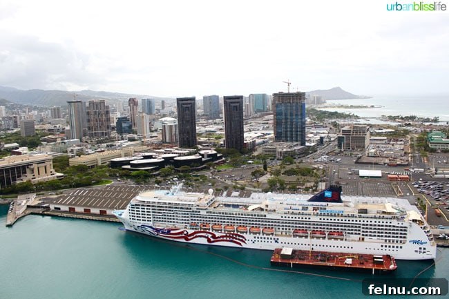 Oahu Helicopter Tour: Doors-Off Thrills and Breathtaking Views 7 Cruise Ship Views on an Oahu Helicopter Tour