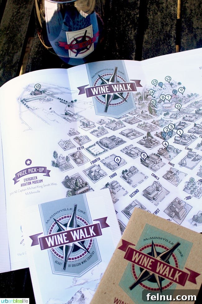 Sip and Stroll McMinnville 3 The McMinnville Wine Walk passport, ready for stamps and discoveries.