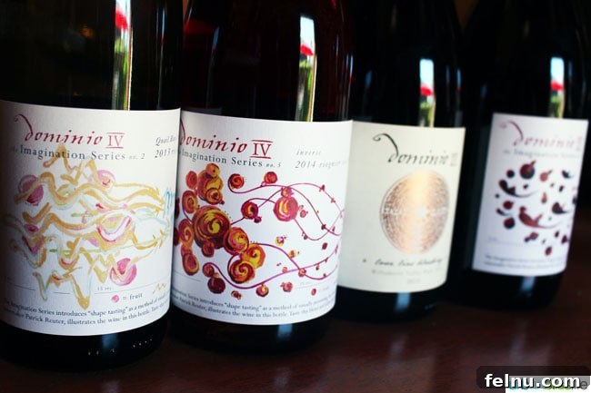 Sip and Stroll McMinnville 4 A bottle and glass of Dominio IV wine, showcasing one of McMinnville's local offerings.