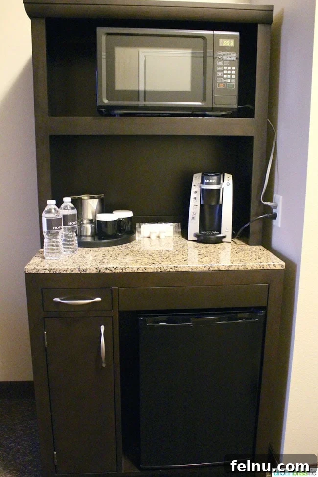 Hotel Maison in Yakima Valley: A Boutique Wine Country Escape 14 Minibar Area in a Guest Room at Hotel Maison in Yakima