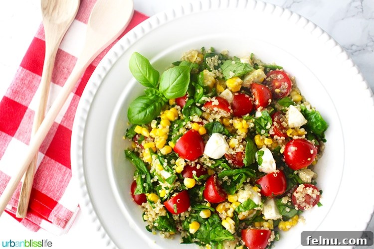 Quinoa Caprese Salad with Sweet Corn 5 Summer Corn Quinoa Caprese Salad