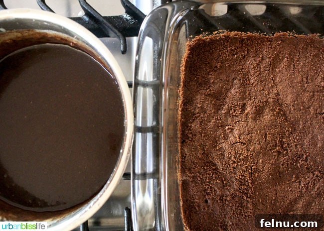 Salted Caramel Dark Chocolate Dream Bars 5 Making the chocolate caramel topping
