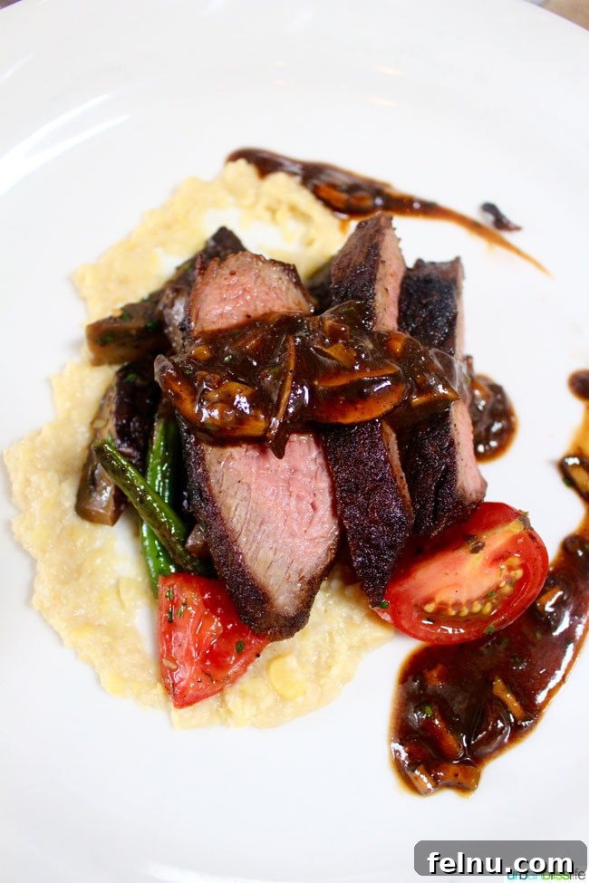 Mushroom Wine Pairing Experience 7 Charred Teres Major with Portabello & Tomato Salad