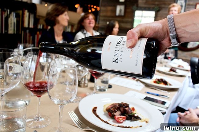 Mushroom Wine Pairing Experience 8 Pouring Knudsen Vineyards Wine
