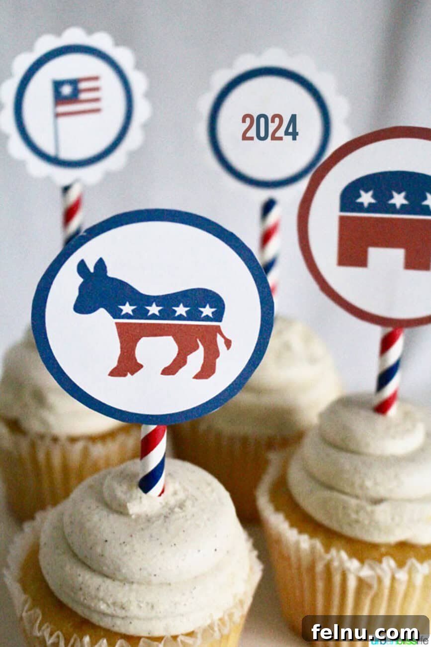 Election Celebration: Games and Printables 7 Election Day Printables Circles on Cupcakes 2024