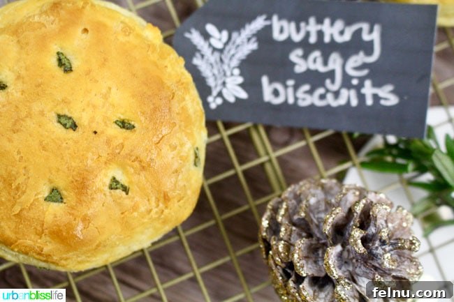 Craft Your Own Holiday Bacon Board 5 Close-up shot of buttery sage biscuits.