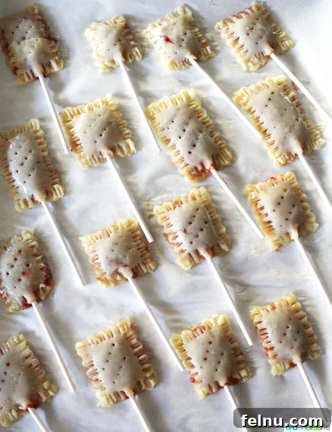 Baked mini pop tarts on lollipop sticks