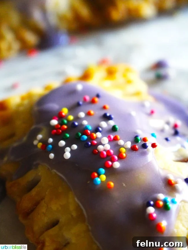 Mini pop tart with frosting and sprinkles