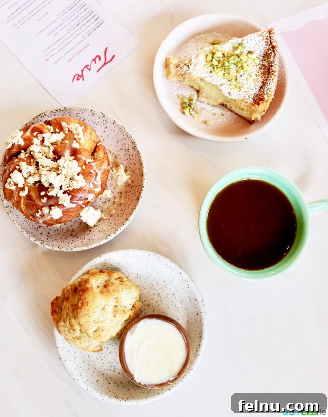 Middle Eastern Brunch Magic at Tusk 12 An inviting display of freshly baked Middle Eastern pastries at Tusk Middle Eastern Restaurant, tempting diners for brunch.
