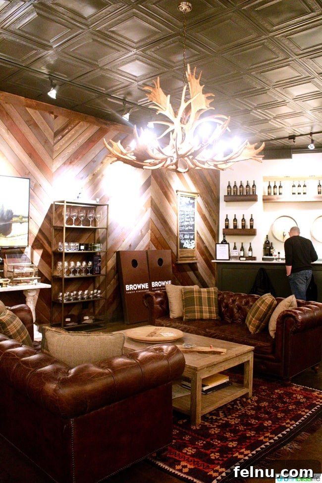 Interior of Browne Family Vineyards tasting room in Walla Walla, WA