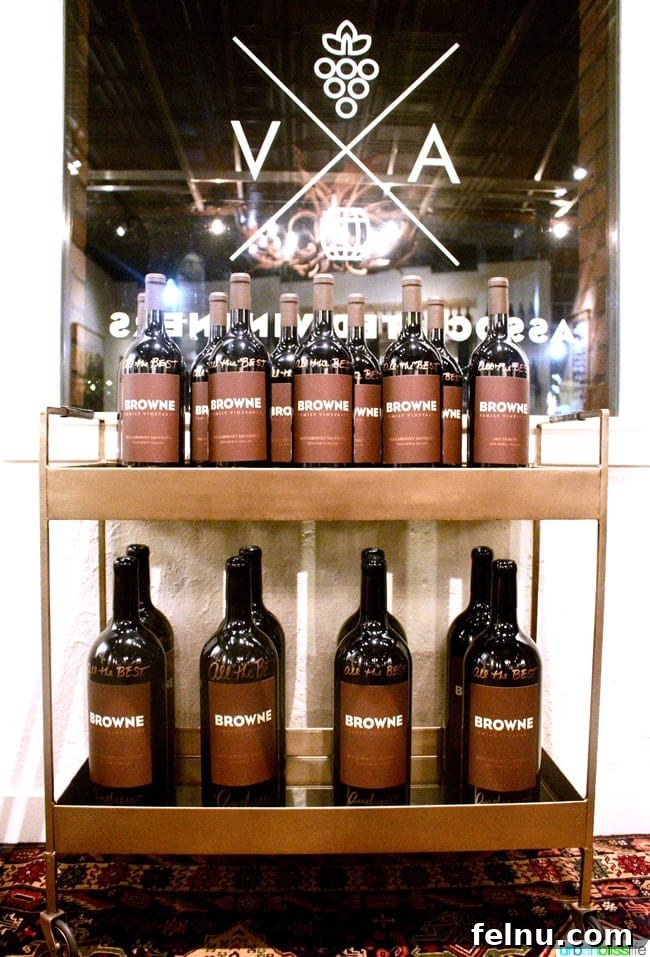 Wine cart featuring Browne Family Vineyards wines