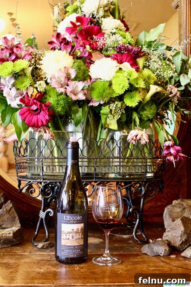 flowers and wine
