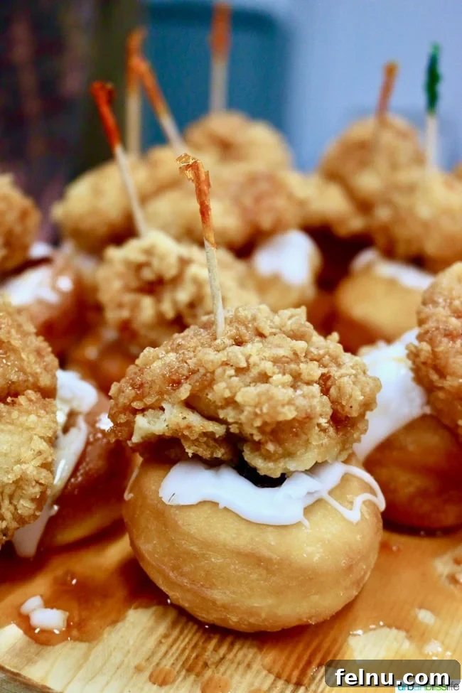 Chicken and donut combination at TOAST 2017 artisan spirits event in Portland, Oregon