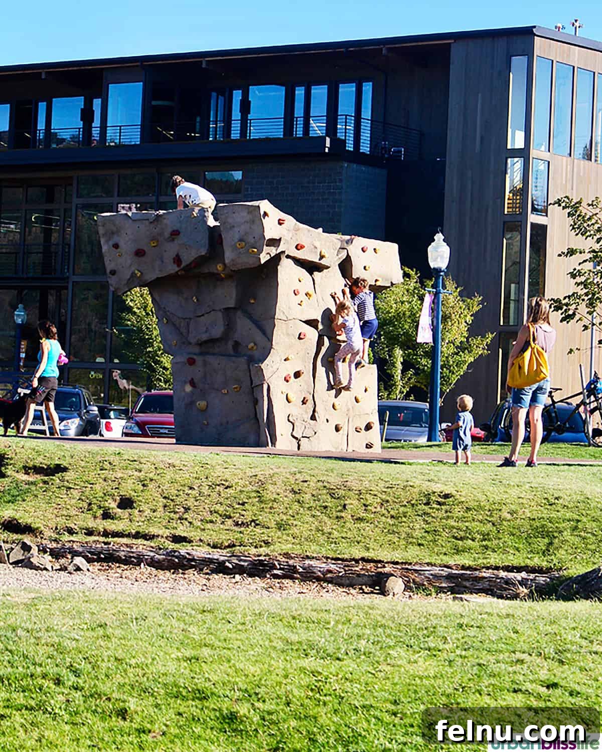 Hood River: Oregon's Adventure Capital 5 A vibrant and engaging climbing structure on the Hood River waterfront, inviting children and families to play.