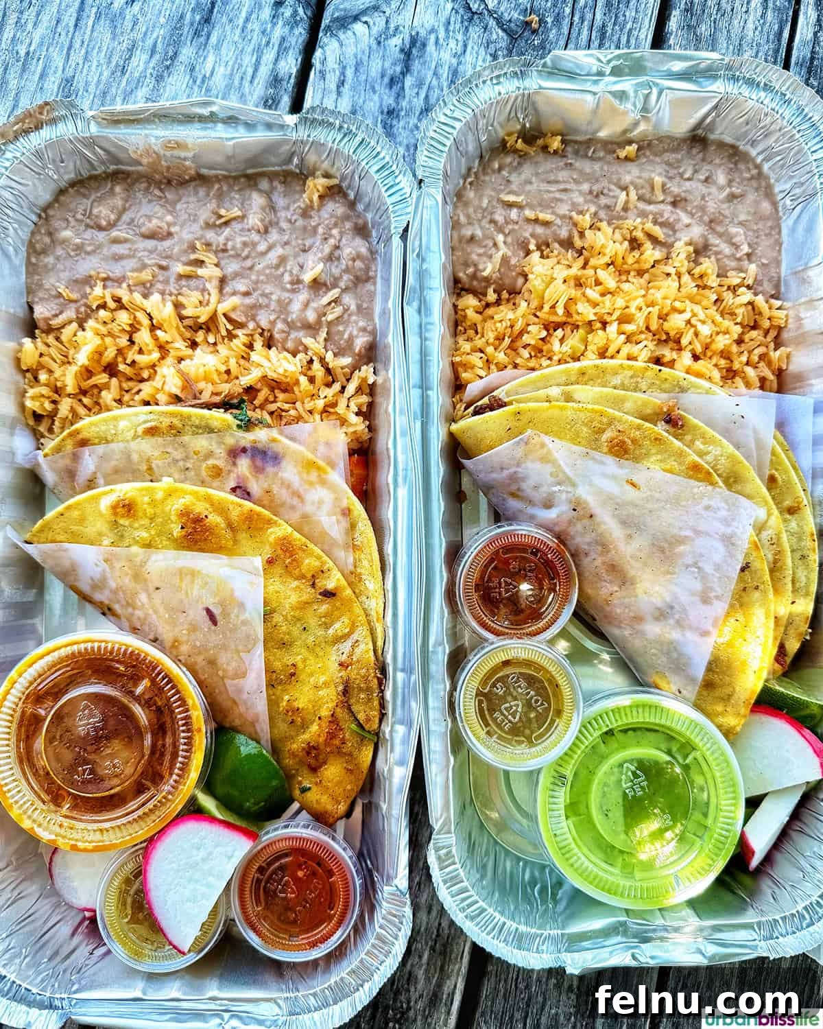 Hood River: Oregon's Adventure Capital 7 Two plates of deliciously prepared tacos, accompanied by rice and beans, ready to be enjoyed.