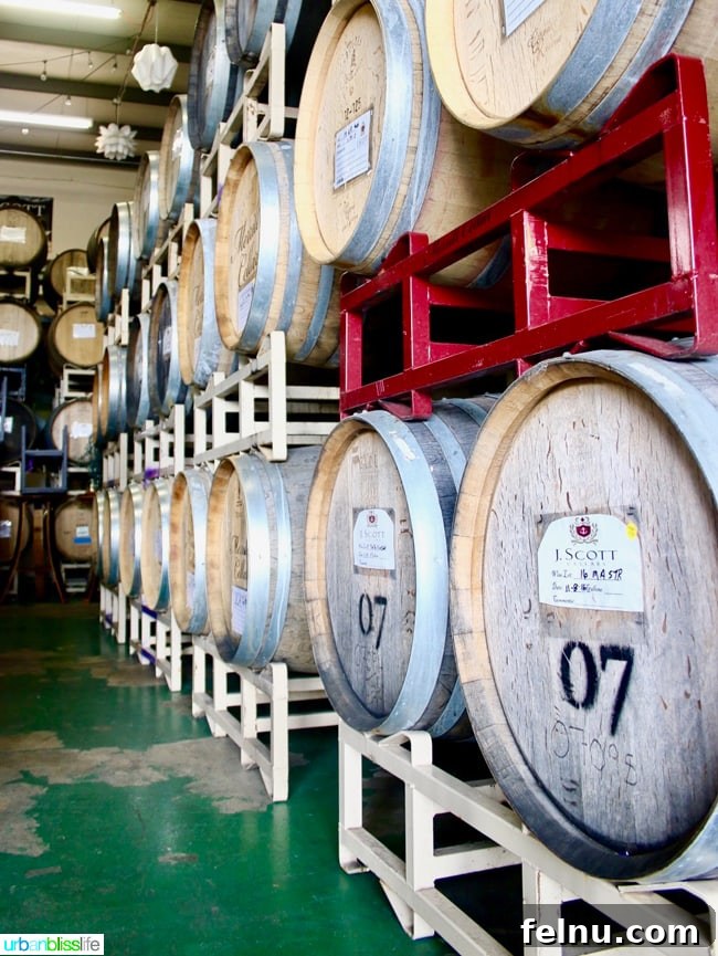 Sip Savor Explore Oregon Wine Month 17 J-Scott-Winery-Barrels