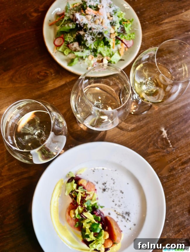 Raven and Rose Wine Flight and Salads